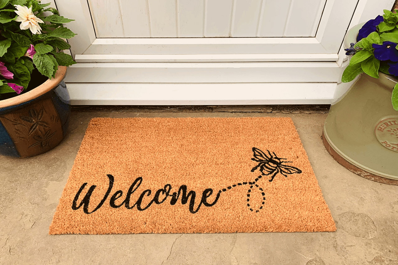 View Coir Doormat with Welcome Bee information