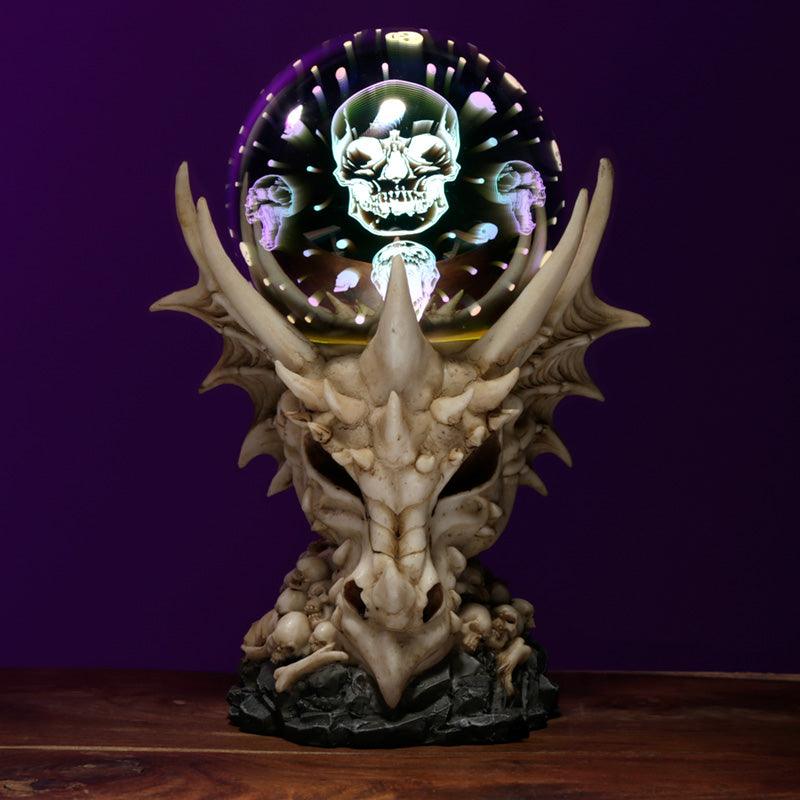 View Collectable Metallic Dragon Skull LED Orb information