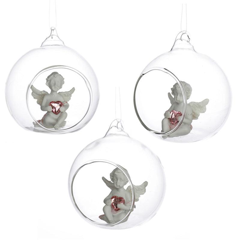 View 3x Collectable Peace of Heaven Cherub Sweet Dream Glass Bauble information