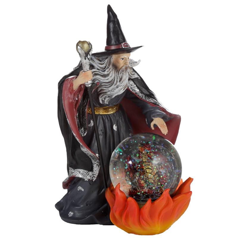 View Collectable Spirit of the Sorcerer Wizard Fire Dragon Snow Globe Waterball information
