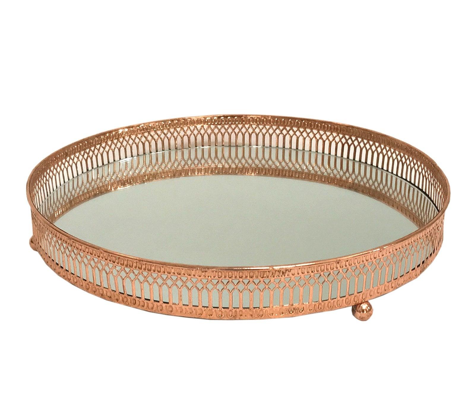View Copper Coloured Mirror Candle Plate information