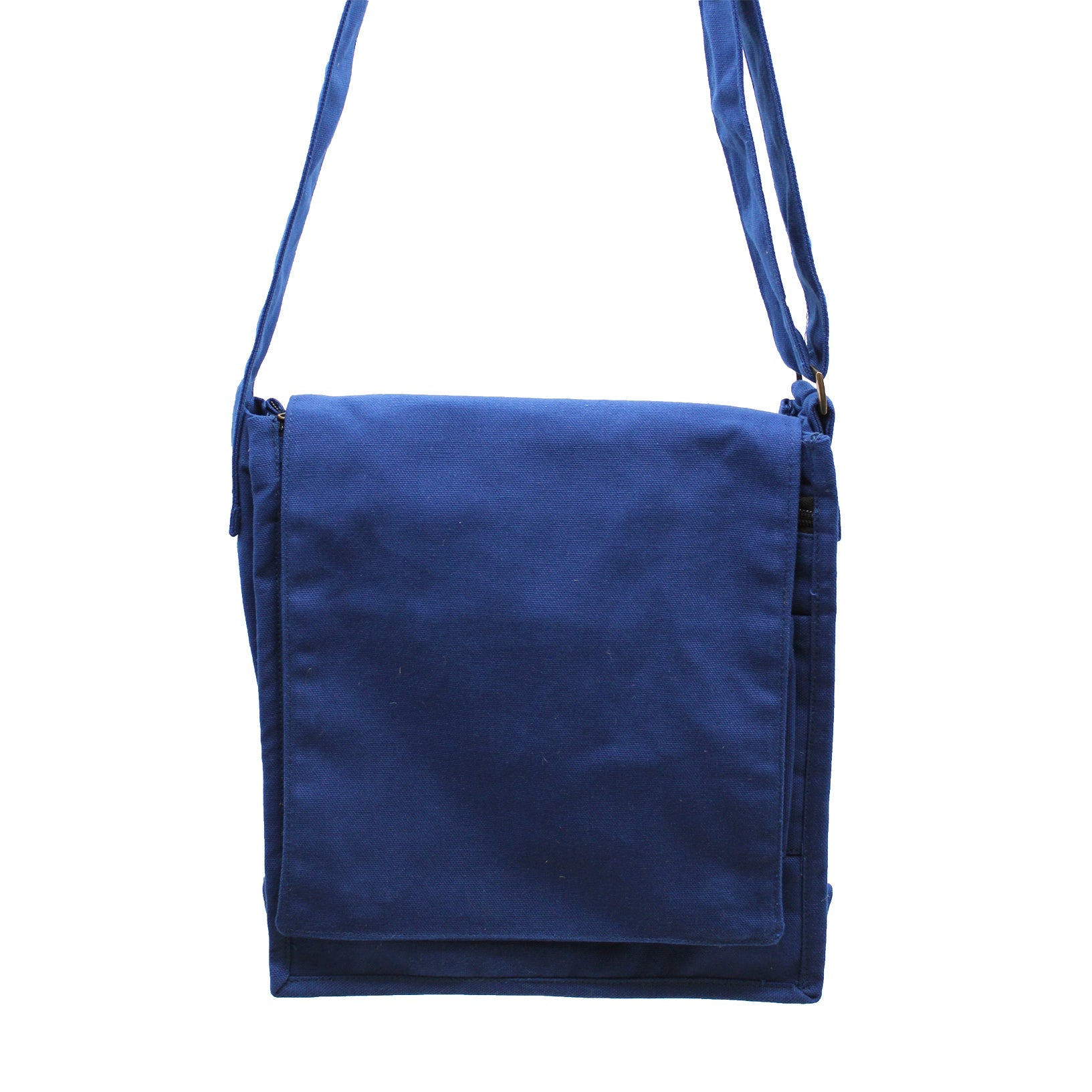 View Cotton Canvas Messenger Bag Navy Blue information