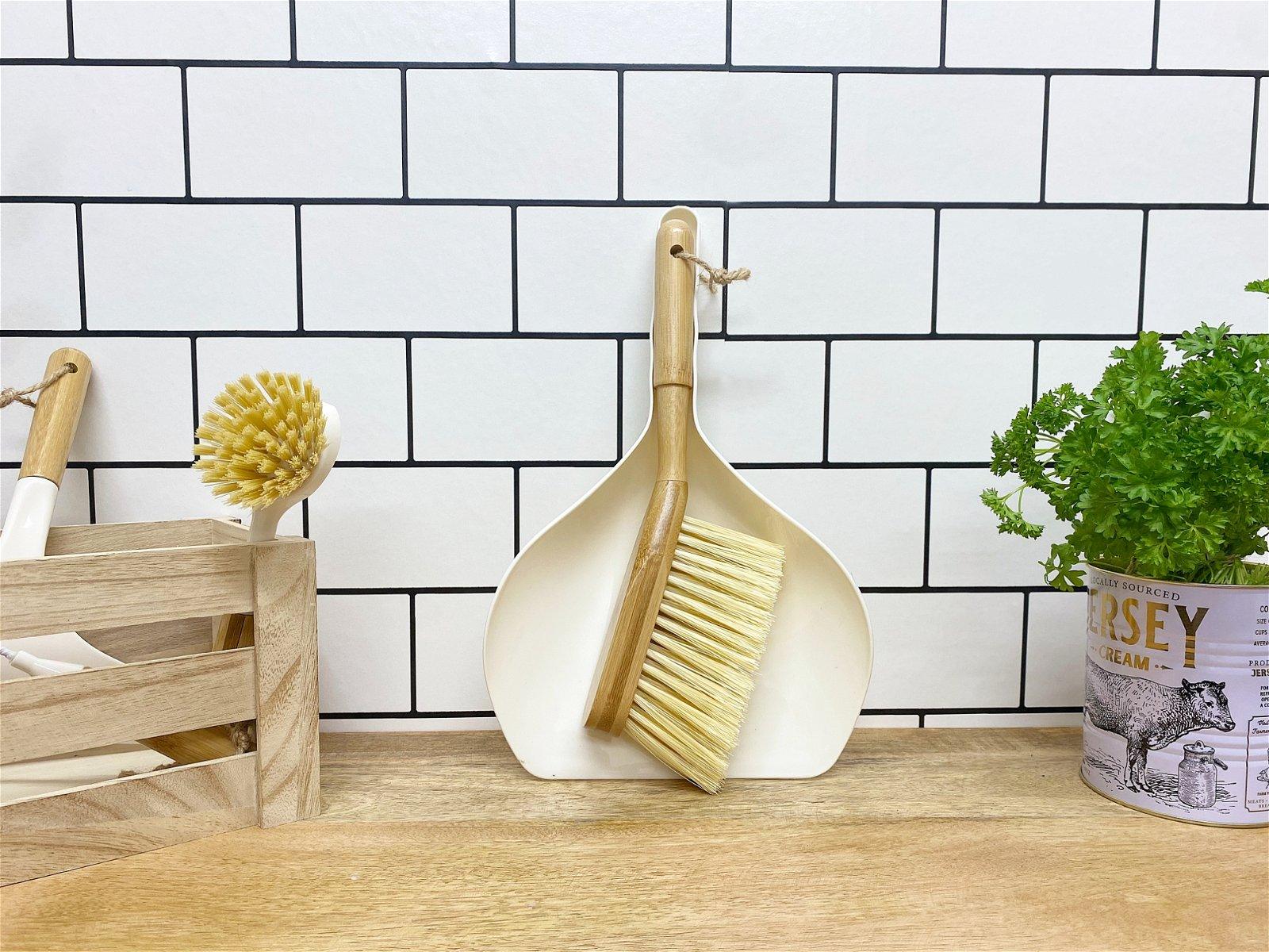 View Cream Dustpan Bamboo Wooden Brush information