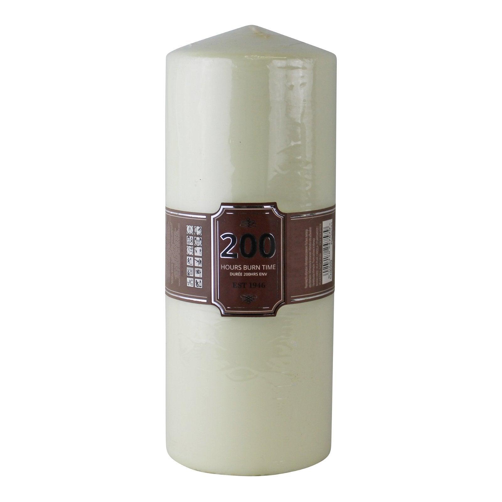 View Cream Pillar Candle 200hr Burn Time information