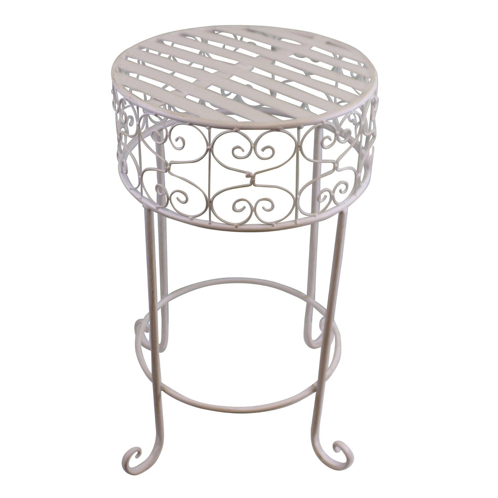 View Cream Scroll Metal Plant Stand information