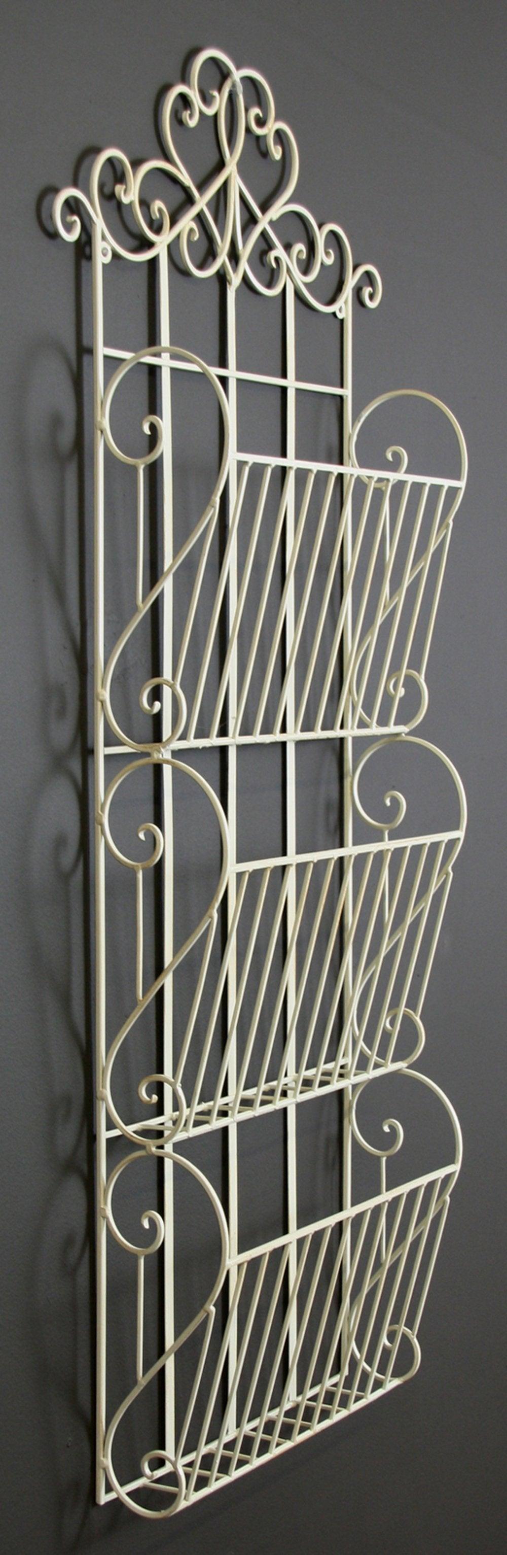 View Cream Scroll Wall Hanging 3 Section Magazine Rack information