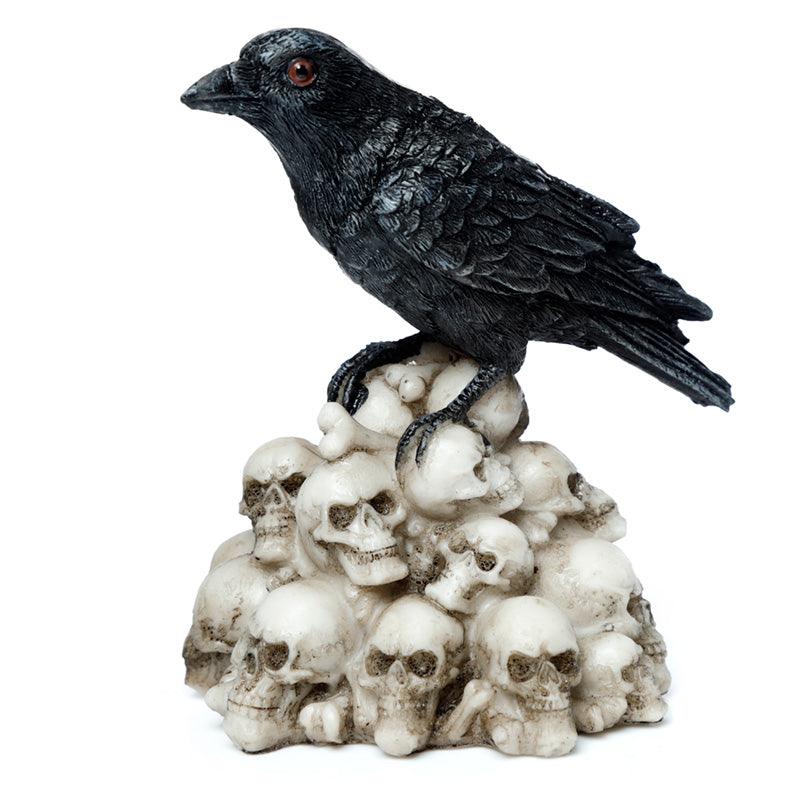 View Crow Standing on Pile of Skulls Ornament information