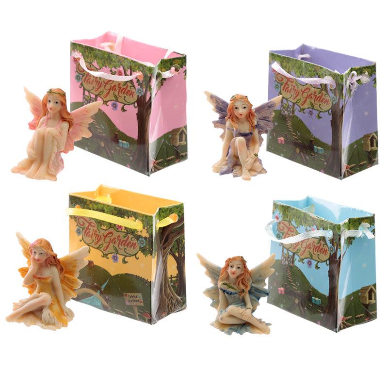 View Cute Mini Garden Flower Fairy Figurine in a Gift Bag information