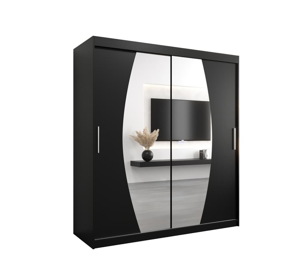 View Elypse Sliding Door Wardrobe 180cm Black 180cm information