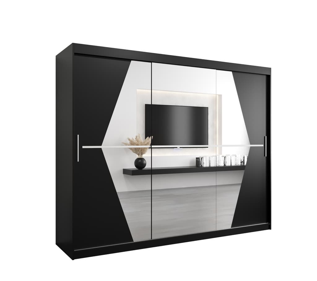 View Boliwia Sliding Door Wardrobe 250cm Black 250cm information