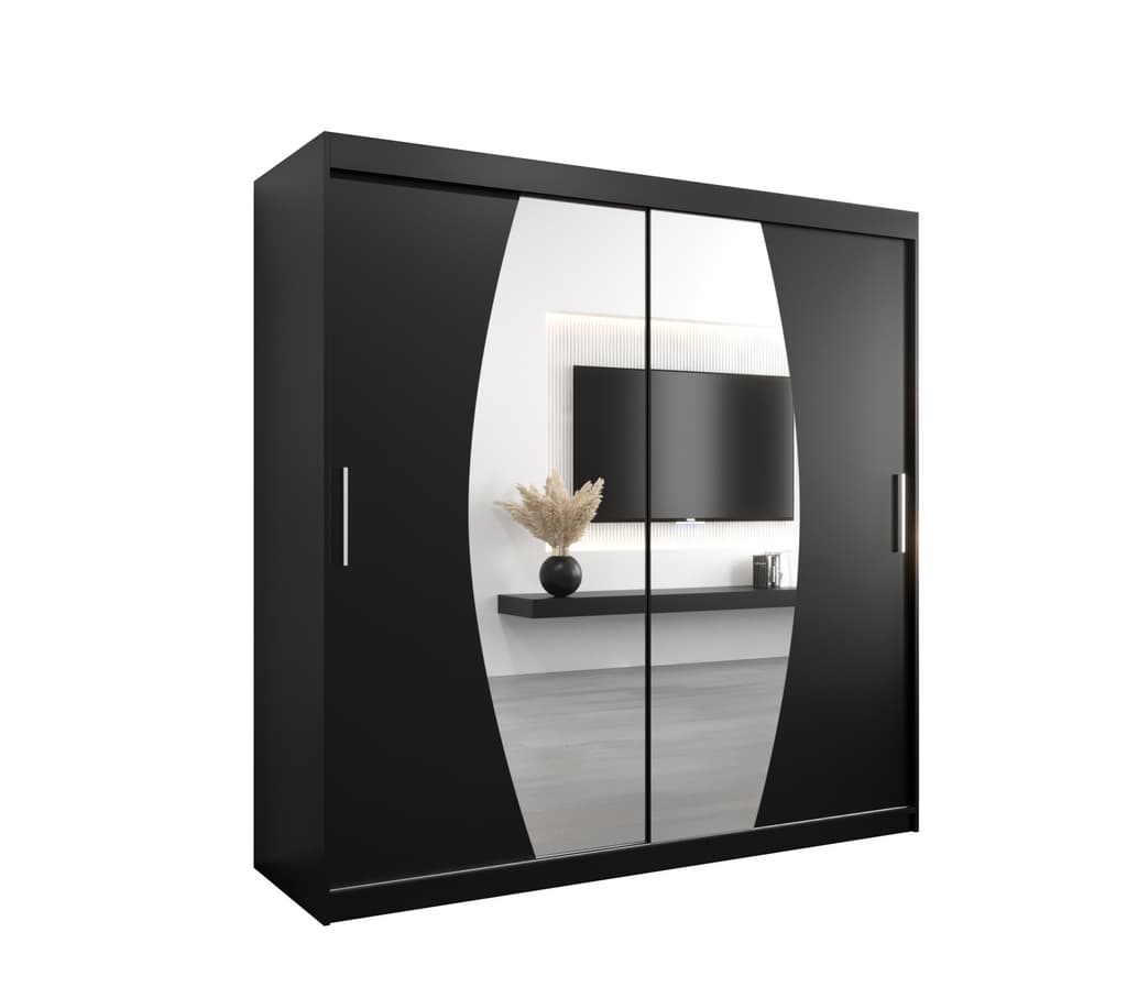 View Elypse Sliding Door Wardrobe 200cm Black 200cm information