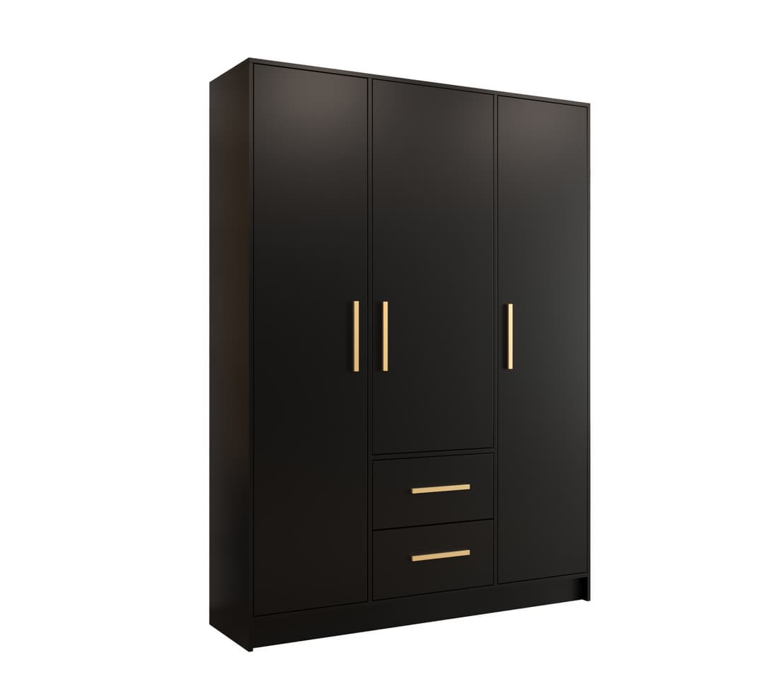 View Berlin I Hinged Door Wardrobe 153cm Black 153cm information