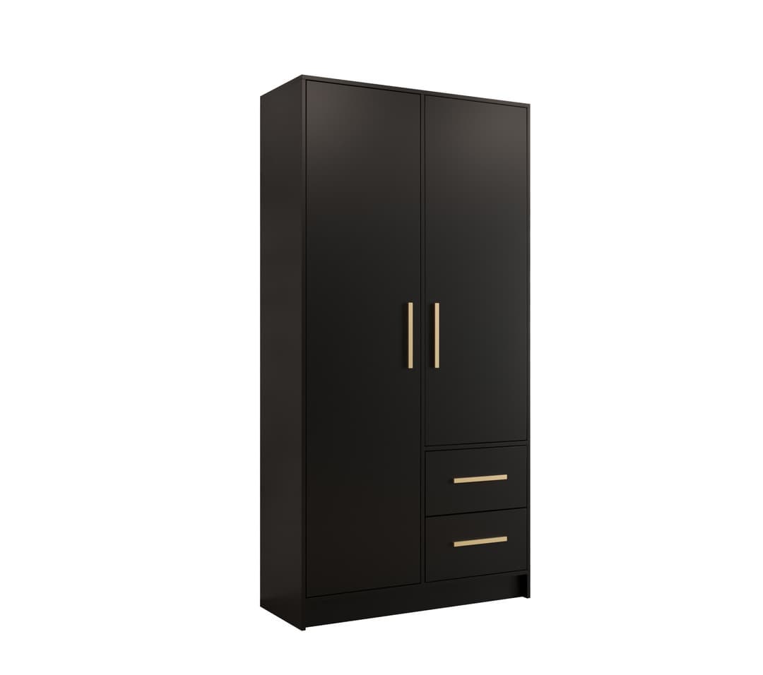 View Berlin I Hinged Door Wardrobe 103cm Black 103cm information