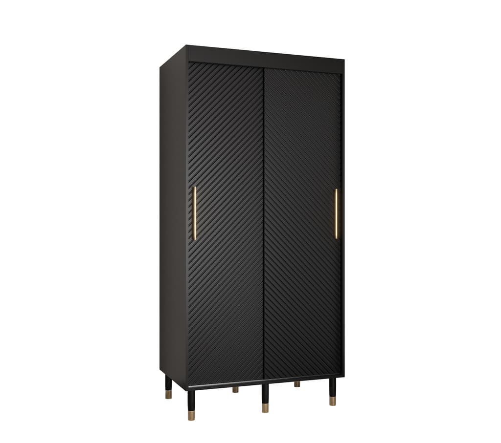 View Monaco I Sliding Door Wardrobe 100cm Black 100cm information