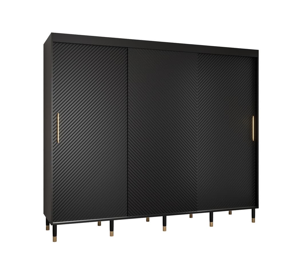 View Monaco I Sliding Door Wardrobe 250cm Black 250cm information