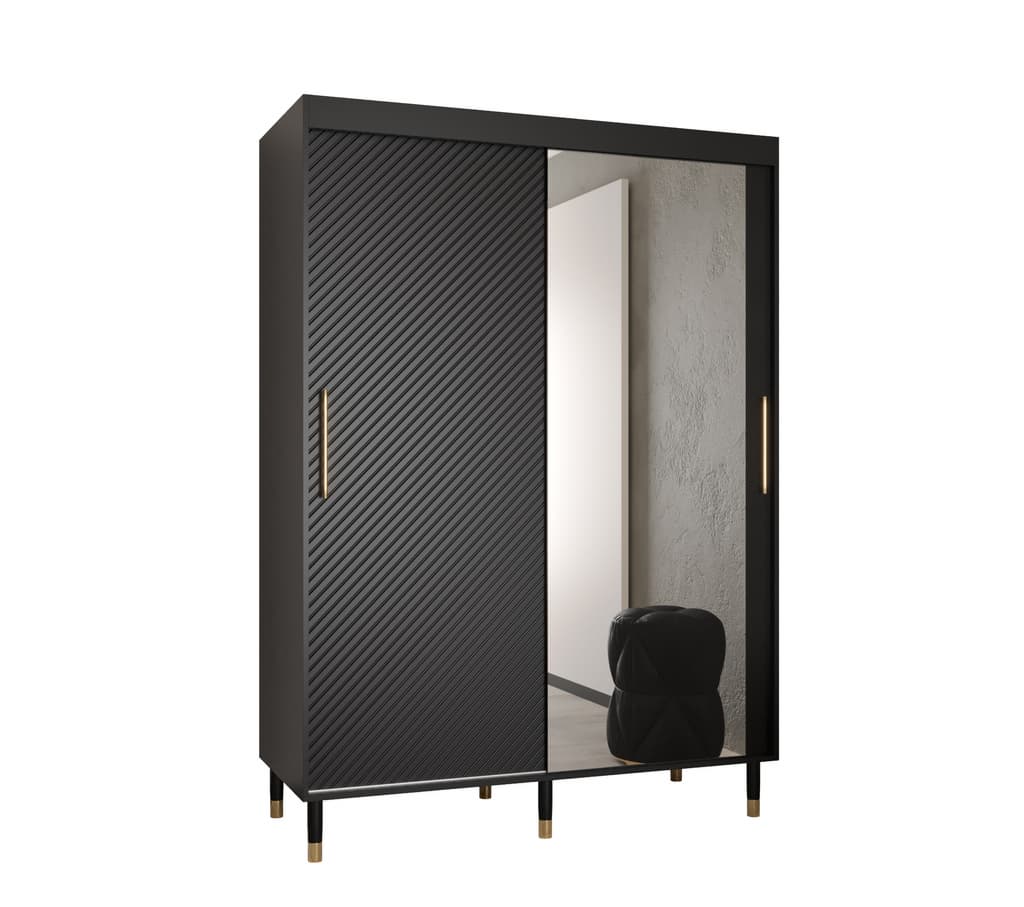 View Monaco II Sliding Door Wardrobe 150cm Black 150cm information