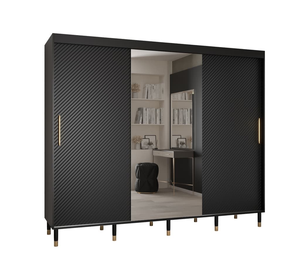 View Monaco II Sliding Door Wardrobe 250cm Black 250cm information