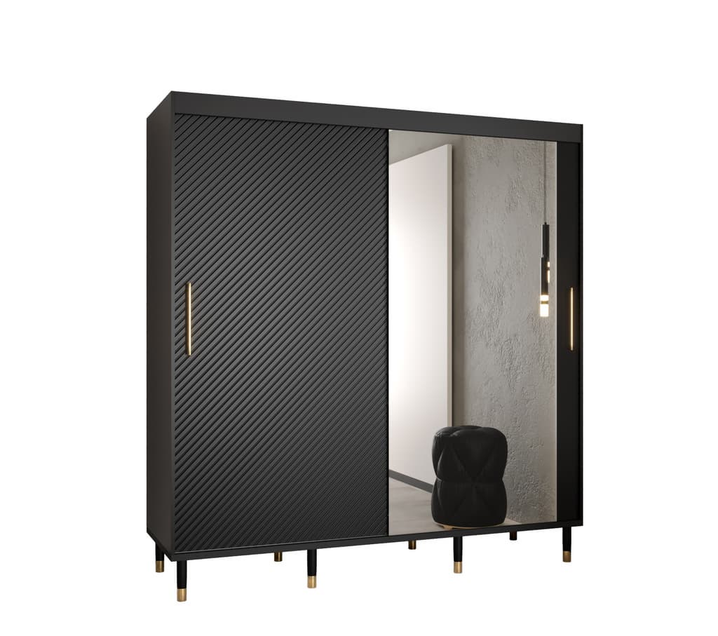 View Monaco II Sliding Door Wardrobe 200cm Black 200cm information