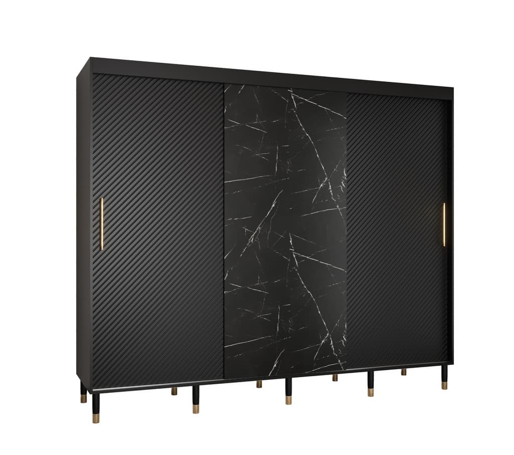 View Monaco Sliding Door Wardrobe 250cm Black 250cm information