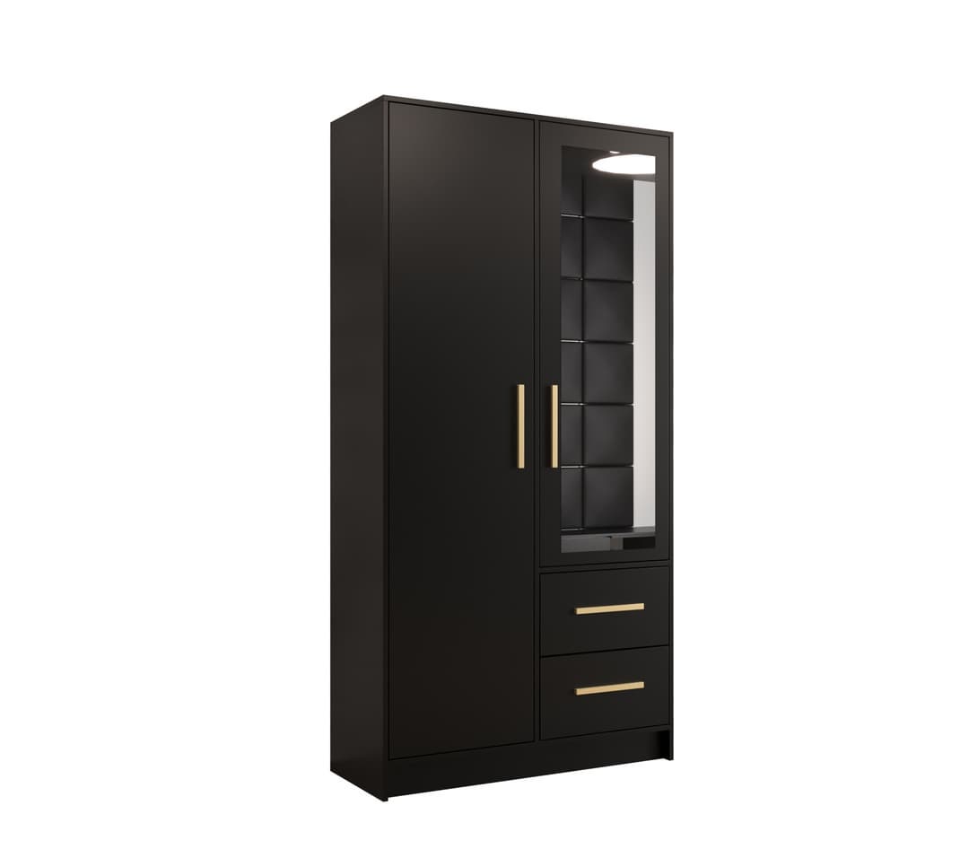 View Berlin Hinged Door Wardrobe 103cm Black 103cm information