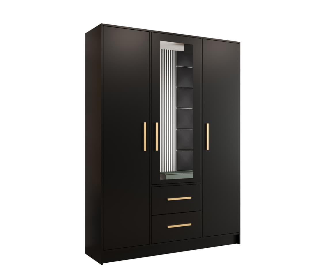 View Berlin Hinged Door Wardrobe 153cm Black 153cm information