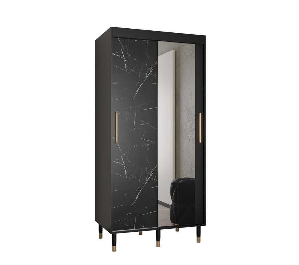 View Bergen I Sliding Door Wardrobe 100cm Black 100cm information