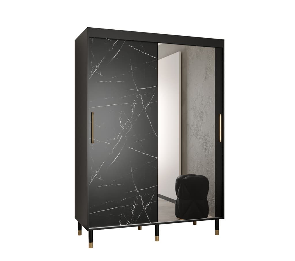 View Bergen I Sliding Door Wardrobe 150cm Black 150cm information