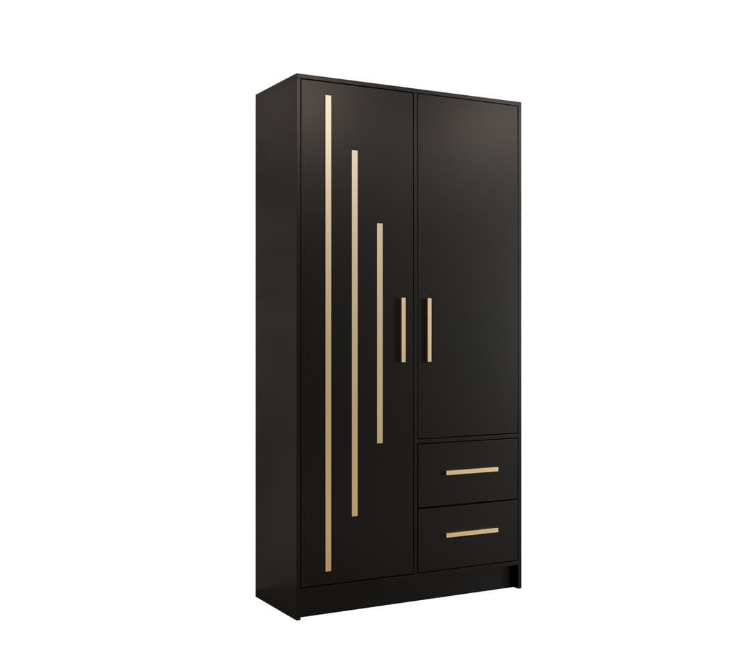 View Berlin V Hinged Door Wardrobe 103cm Black 103cm information