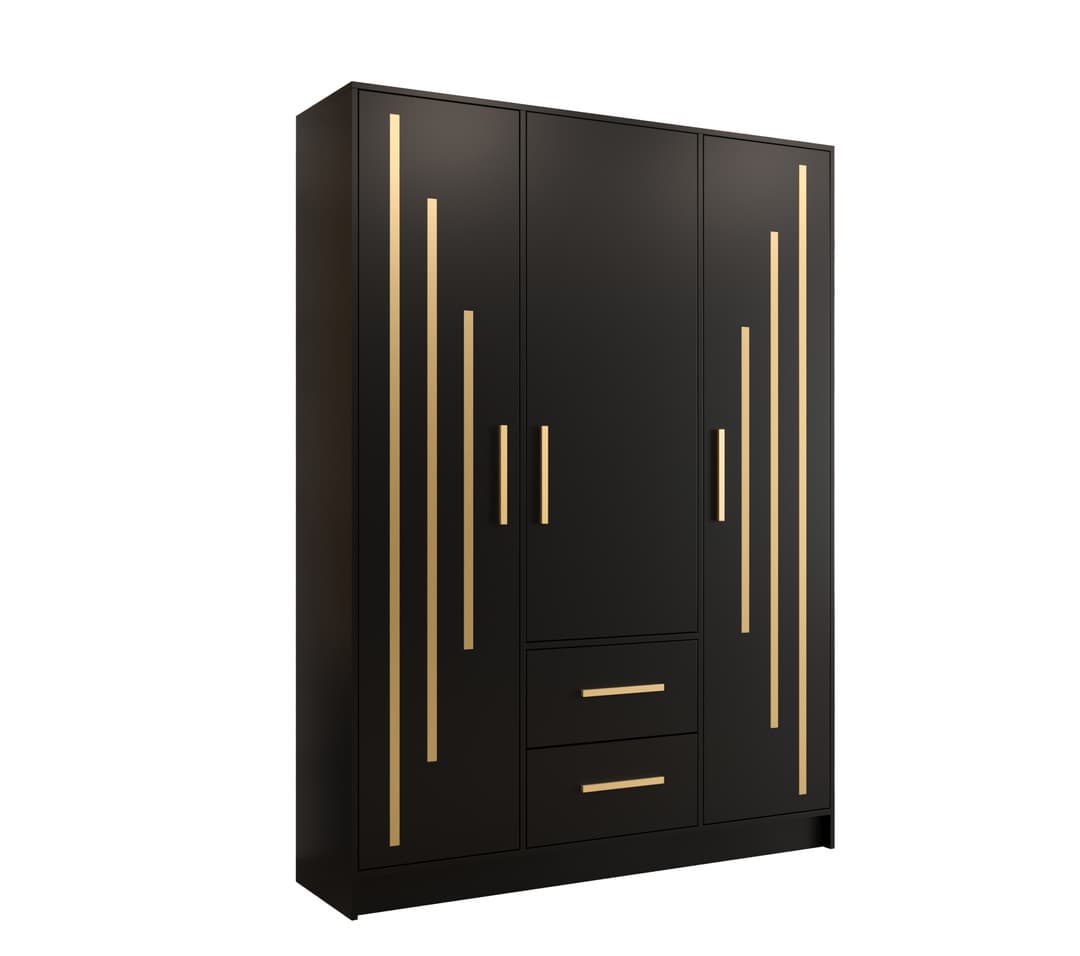 View Berlin V Hinged Door Wardrobe 153cm Black 153cm information