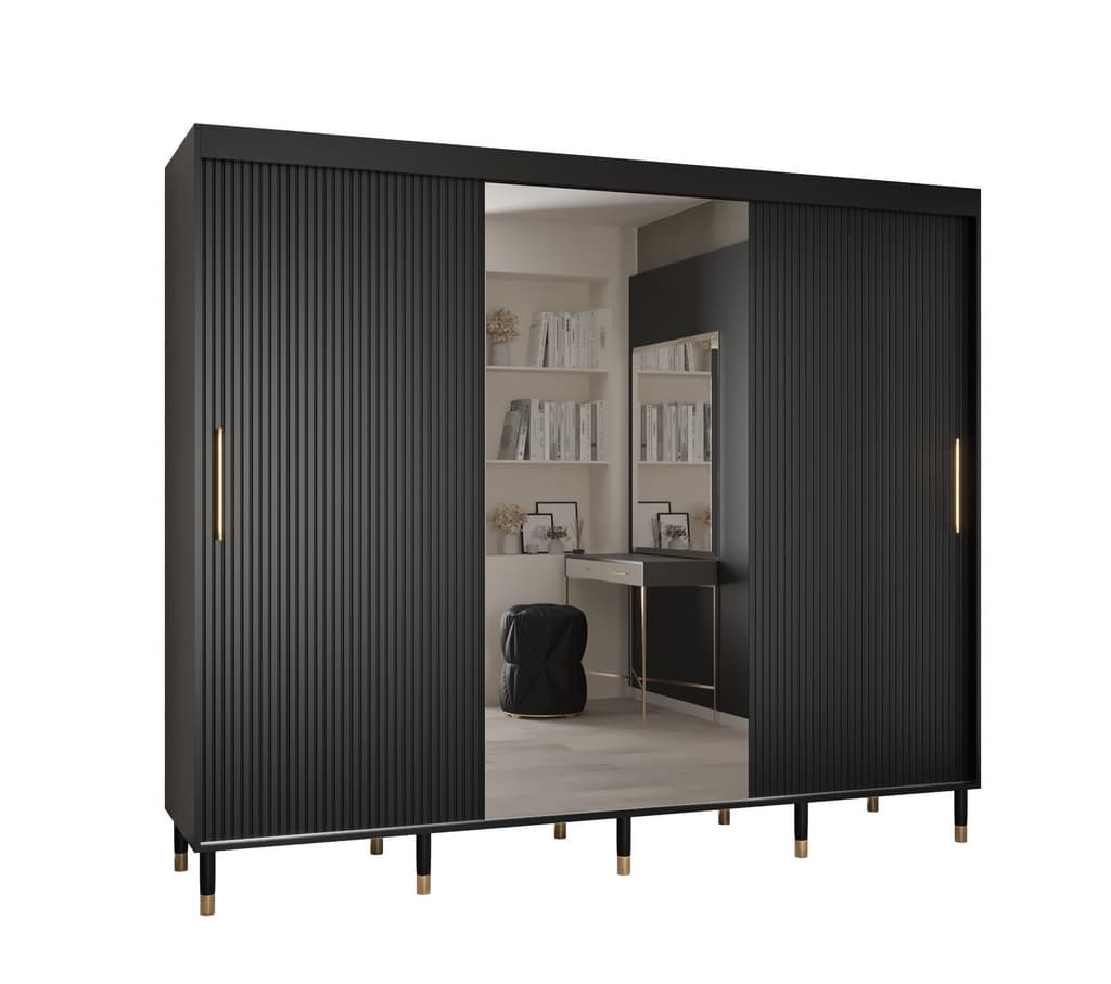 View Mora II Sliding Door Wardrobe 250cm Black 250cm information