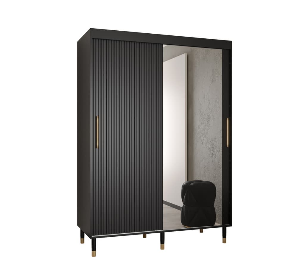 View Mora II Sliding Door Wardrobe 150cm Black 150cm information