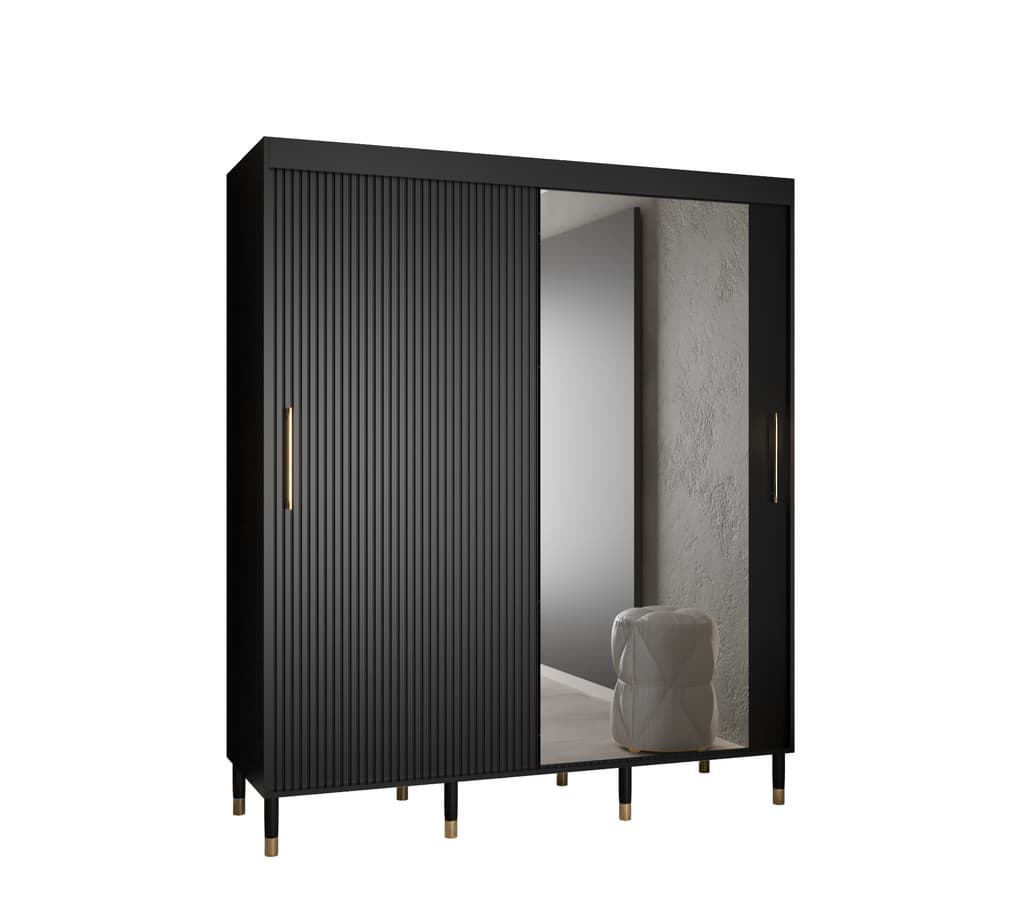 View Mora II Sliding Door Wardrobe 180cm Black 180cm information