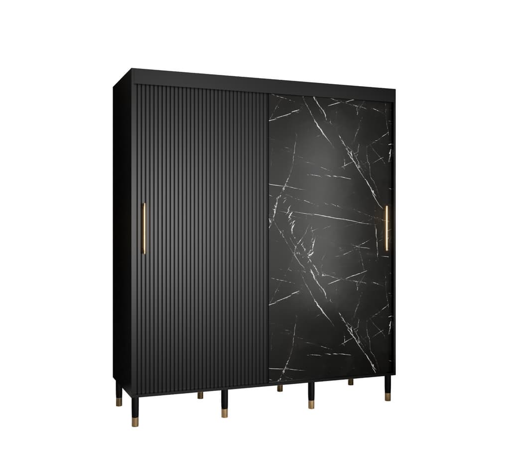 View Mora Sliding Door Wardrobe 180cm Black 180cm information