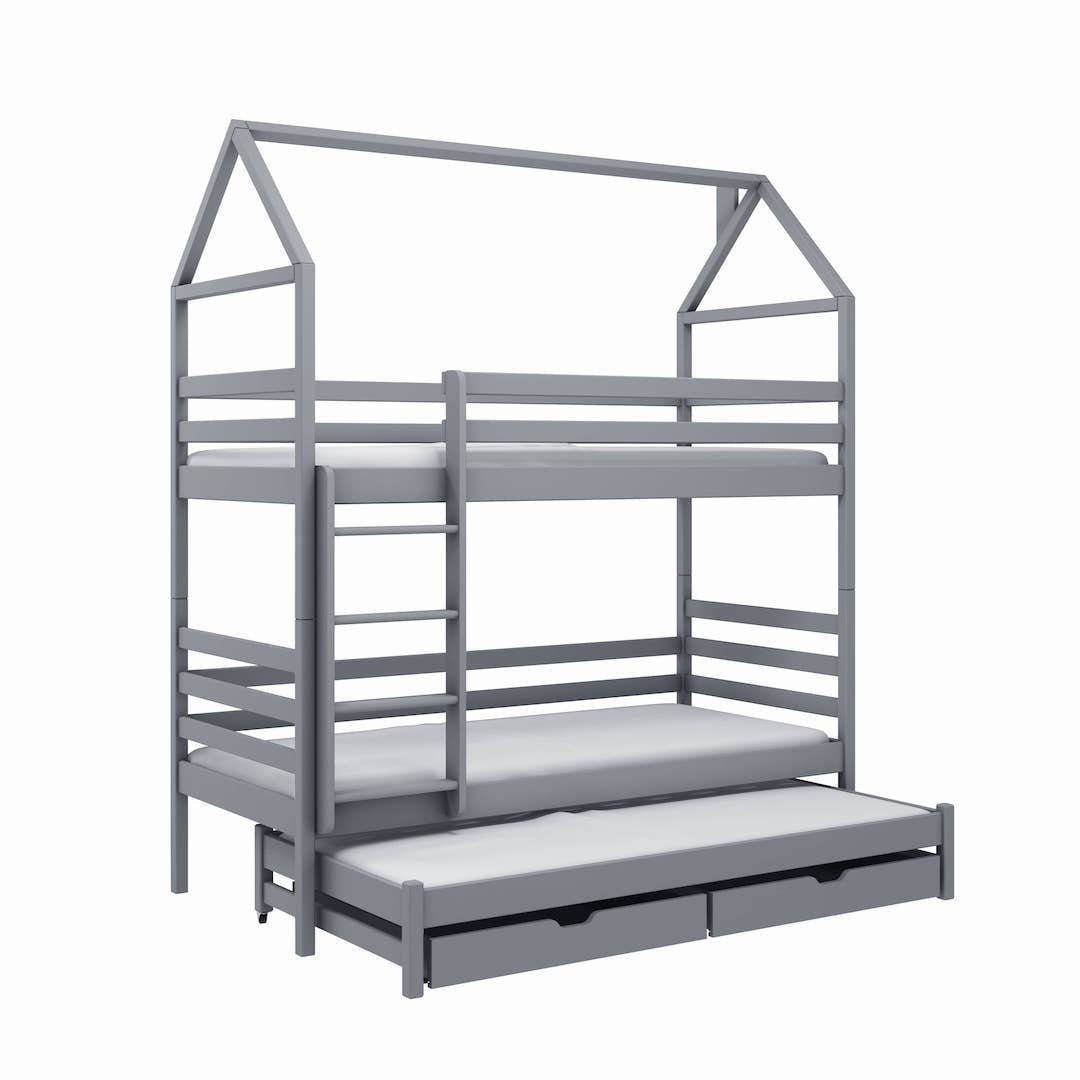 View Dalia Bunk Bed with Trundle and Storage Grey Without Mattresses information