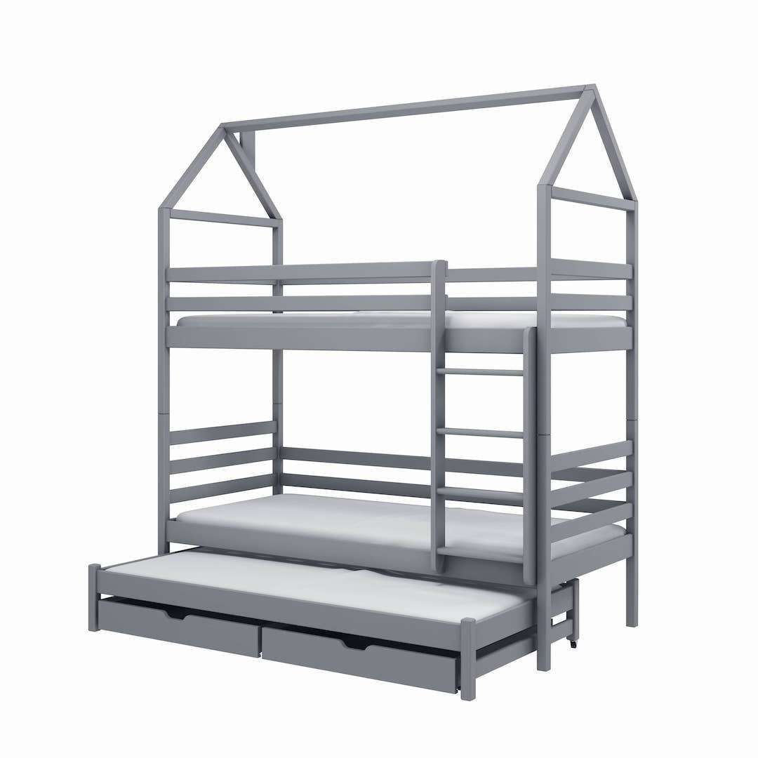 View Dalia Bunk Bed with Trundle and Storage Grey Foam Mattresses information