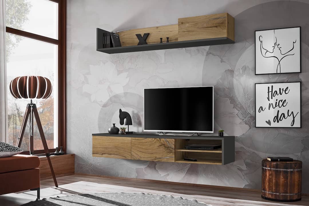 View Dallas TV Entertainment Unit Oak Flagstaff 180cm information