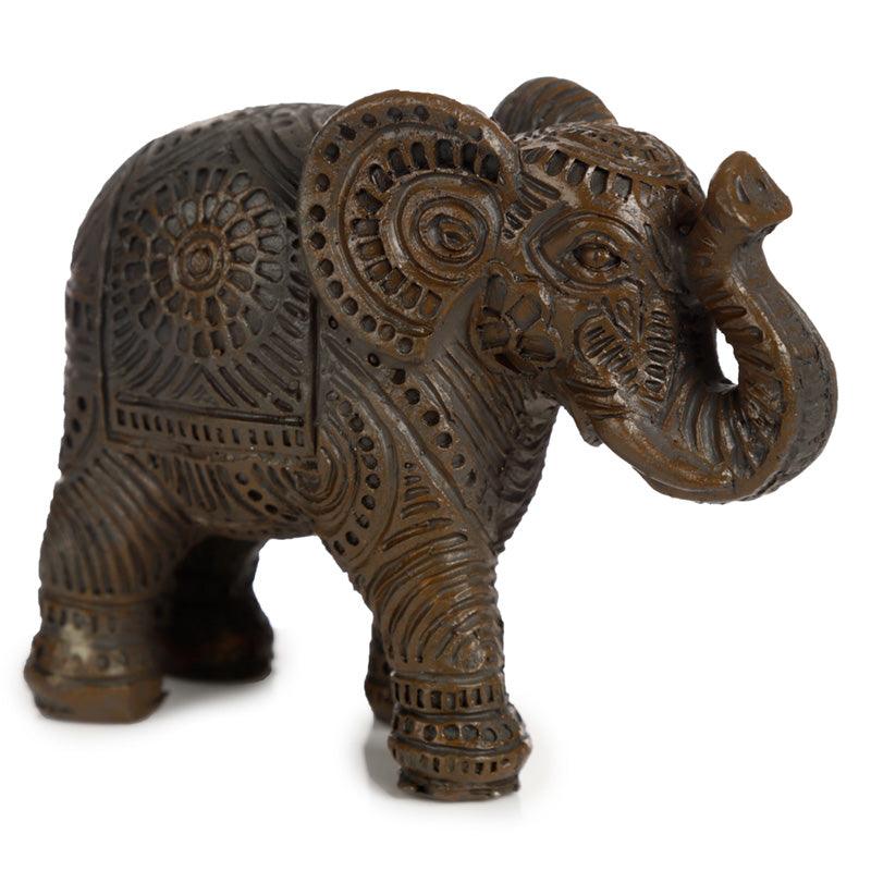 View Decorative Elephant Small Figurine Peace of the East Dark Brushed Wood Effect information