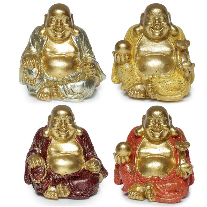 View Decorative Ornament Mini Lucky Glitter Chinese Laughing Buddha 6cm information
