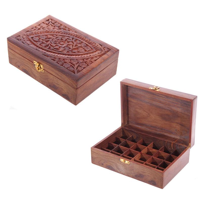 View Decorative Sheesham Wood Carved Compartment Box Large information