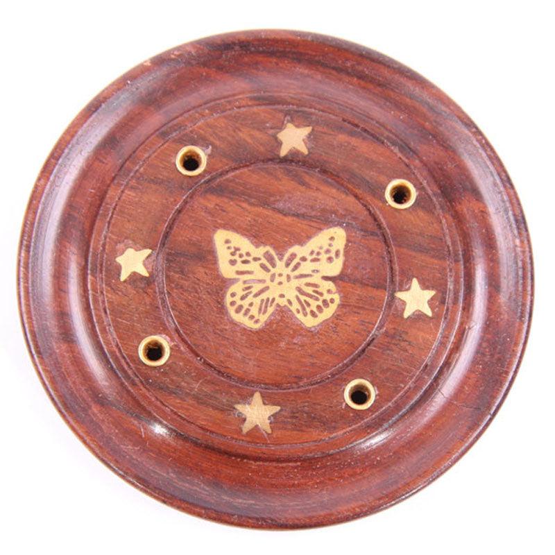 View Decorative Sheesham Wood Round Butterflies Ashcatcher information