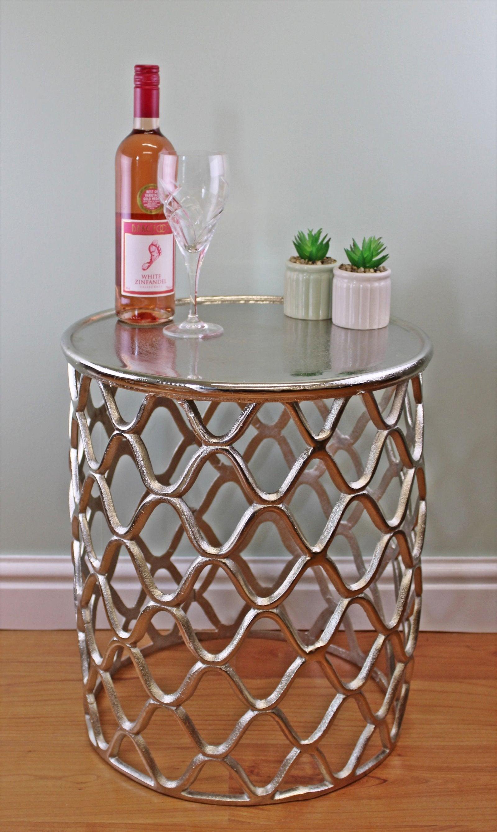 View Decorative Silver Metal Side Table information