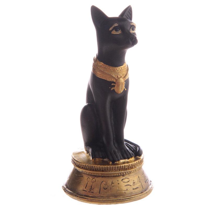View Decorative Small Black and Gold Bast Egyptian Figurine information