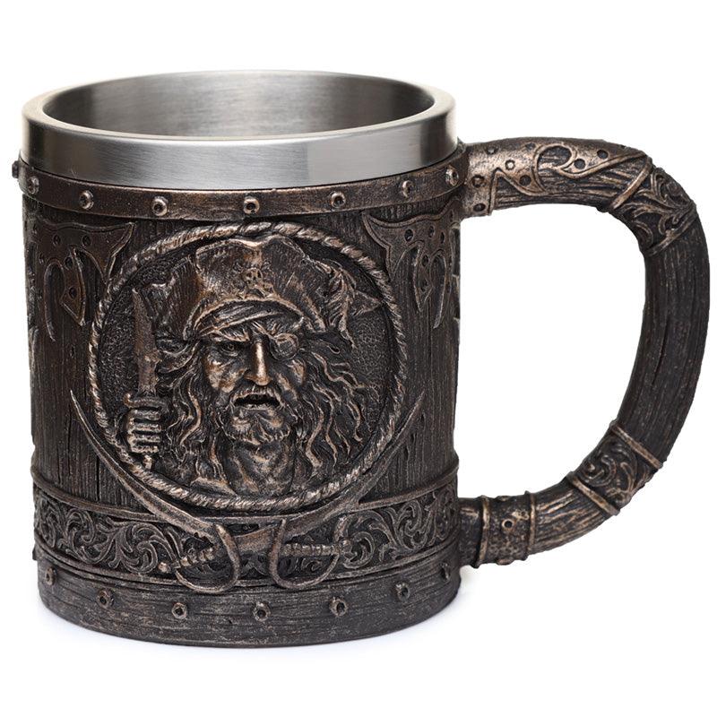 View Decorative Tankard Brushed Gold Wood Effect Pirate information