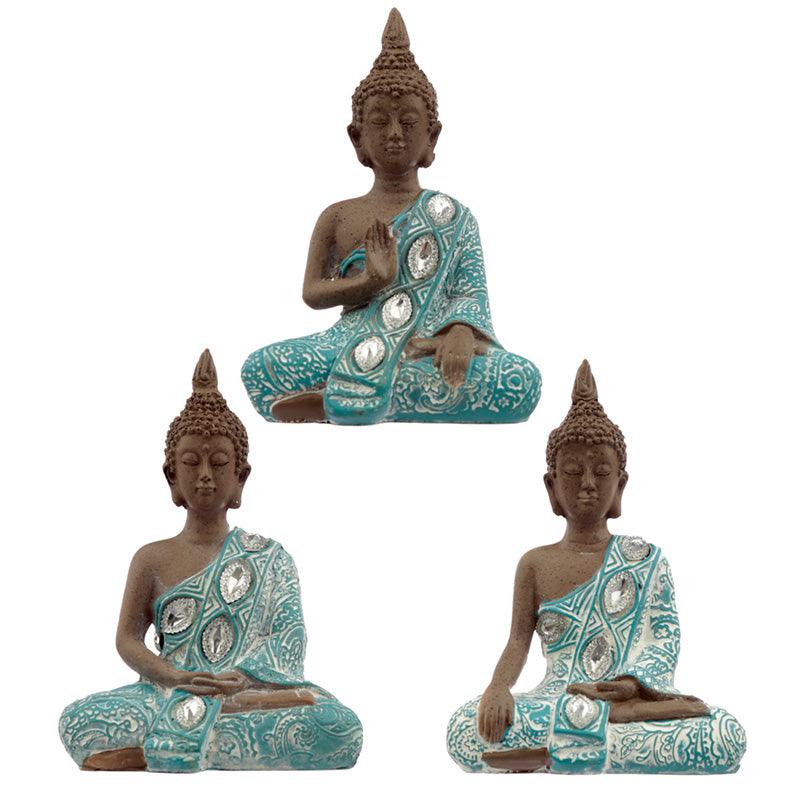 View Decorative Turquoise Brown Buddha Figurine Lotus information