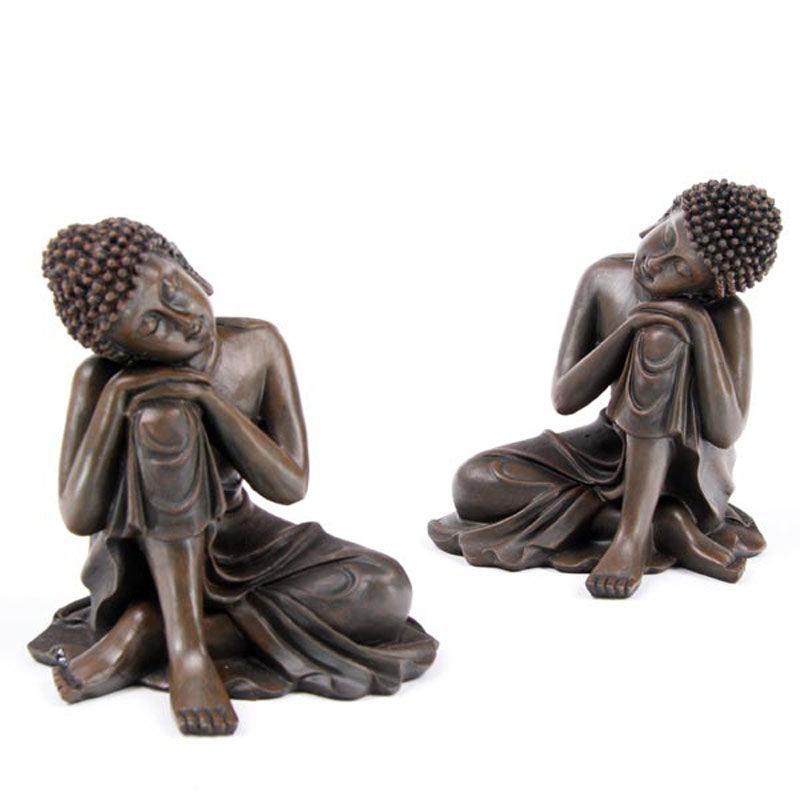 View Decorative Wood Effect Thai Buddha with Head on Knee information