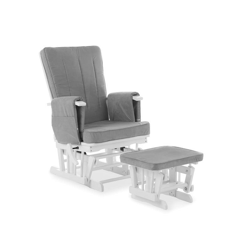 View Deluxe Reclining Glider Chair and Stool Grey information