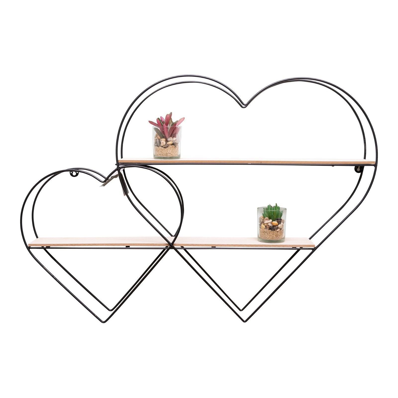 View Double Heart Wall Shelf 83cm information