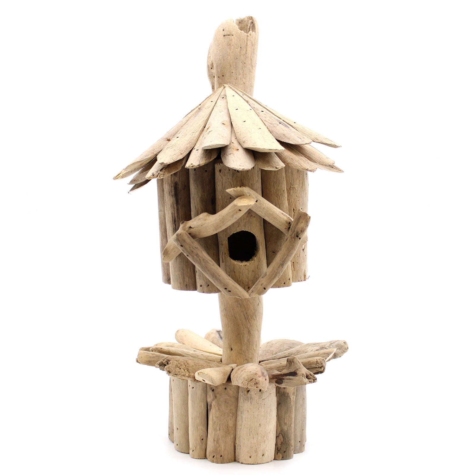 View Driftwood Birdbox On Stand information