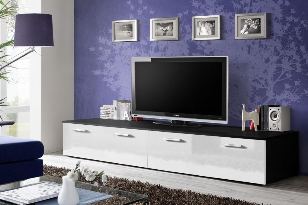 View Duo TV Cabinet in Black and White Gloss information