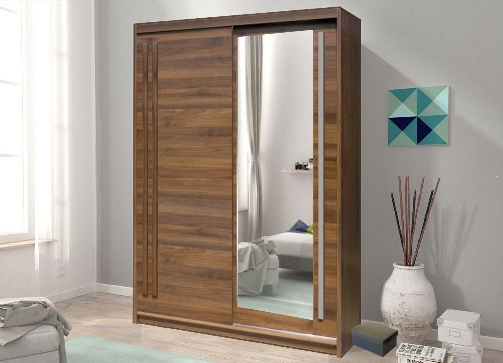 View Effect 2 Sliding Door Wardrobe 150cm Columbian Walnut 150cm information